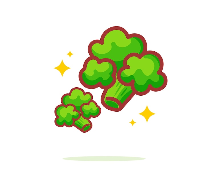 Free Vector broccoli hand drawn cartoon art illustration