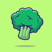 Free vector broccoli vegetable cartoon vector icon illustration food nature icon concept isolated premium flat