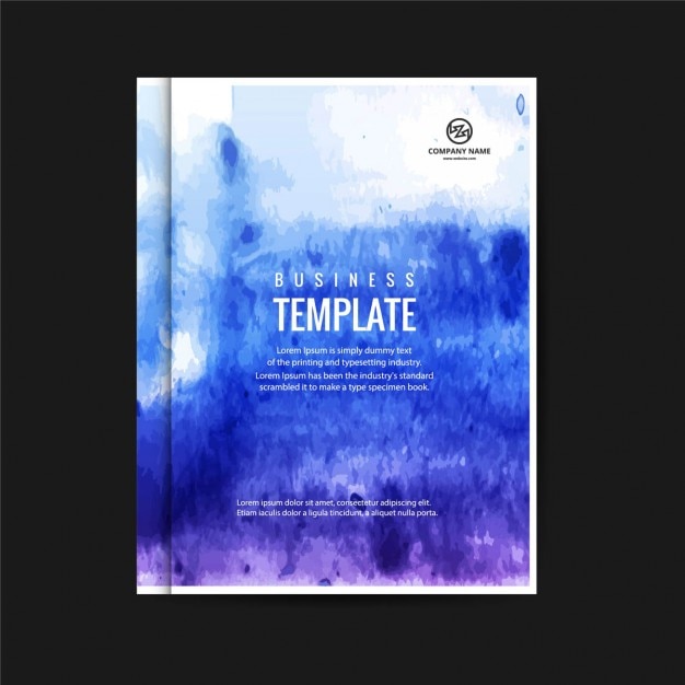 Free vector brochure, blue watercolor