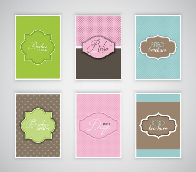 Free vector brochure collection in scrapbooking style
