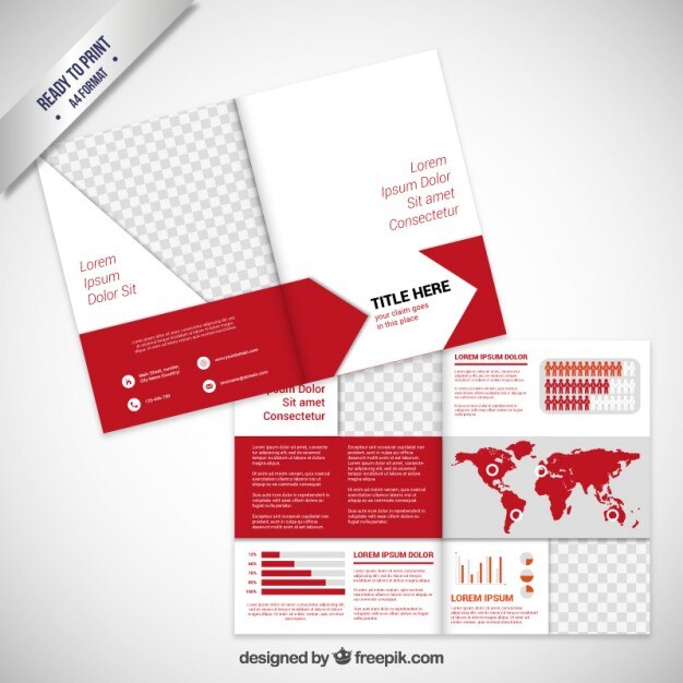 Free Vector brochure design in red tone
