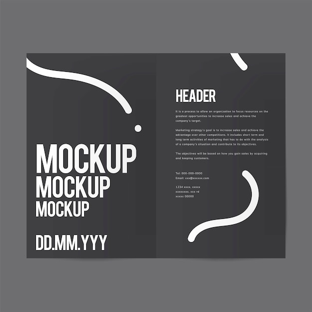 Brochure design template mockup vector