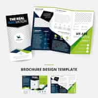 Free vector brochure design template with geometric shapes information about company place for logo business inf