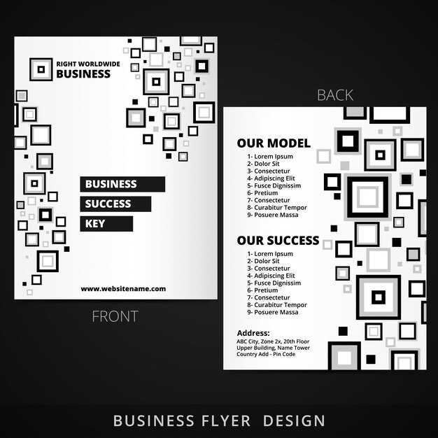 Brochure design with abstract square shapes