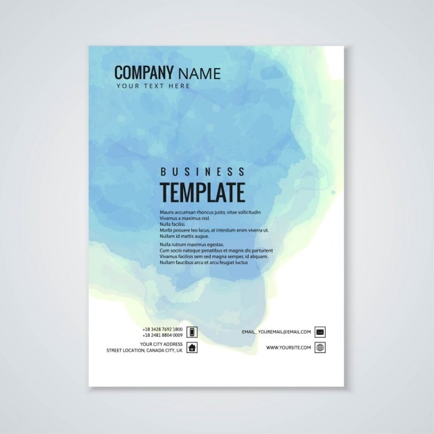 Free vector brochure, sky watercolor