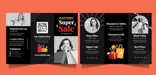 Free vector brochure template for black friday sales