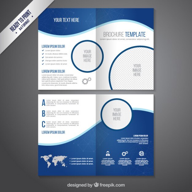 मुफ़्त वेक्टर brochure template in blue tones