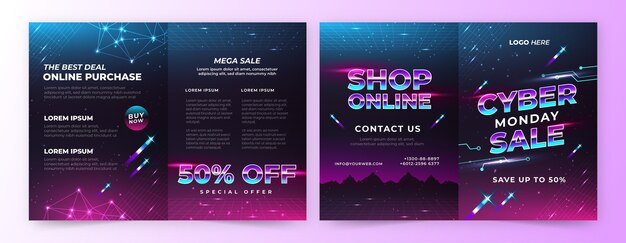 Brochure template for cyber monday