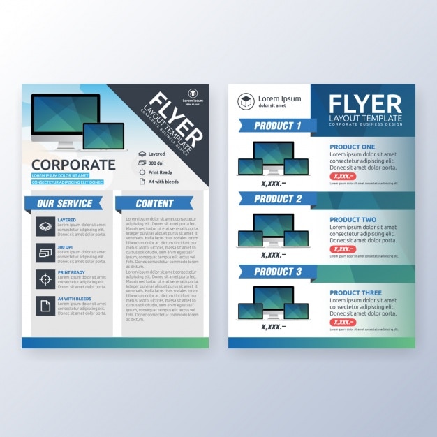 Free Vector brochure template design