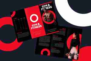 Free vector brochure template for gym