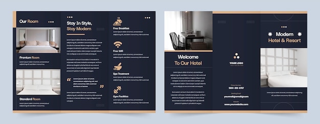 Brochure template for hotel accommodation