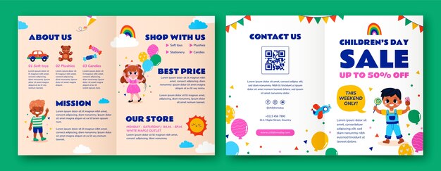 brochure template for international children's day celebration