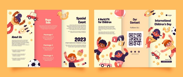 Brochure template for international children's day celebration