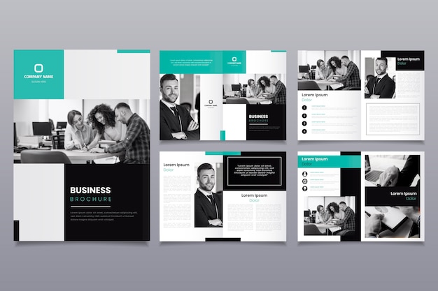 Brochure template layout with people