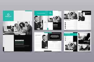 Free vector brochure template layout with people