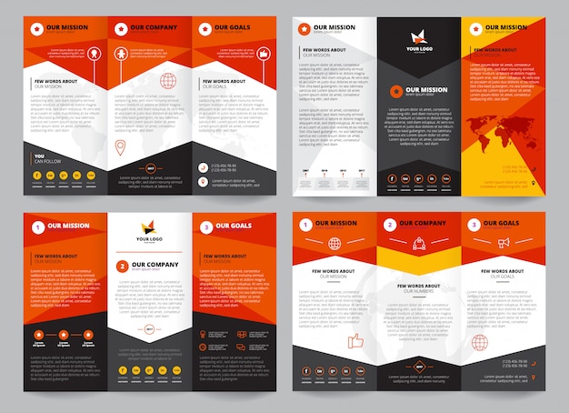 Free vector brochure template set with place for logo corporate information