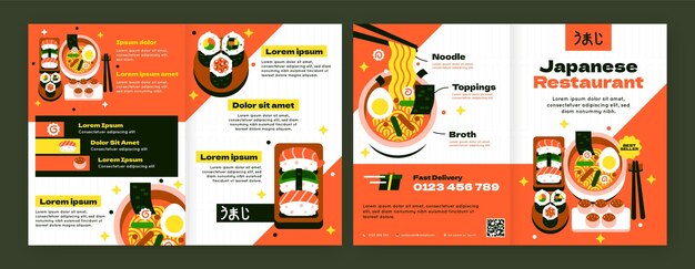 Brochure template for traditional japanese restaurant