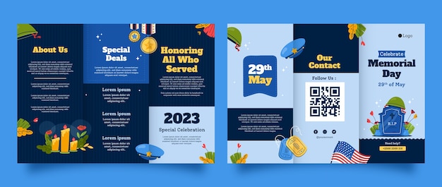 Brochure template for usa memorial day celebration