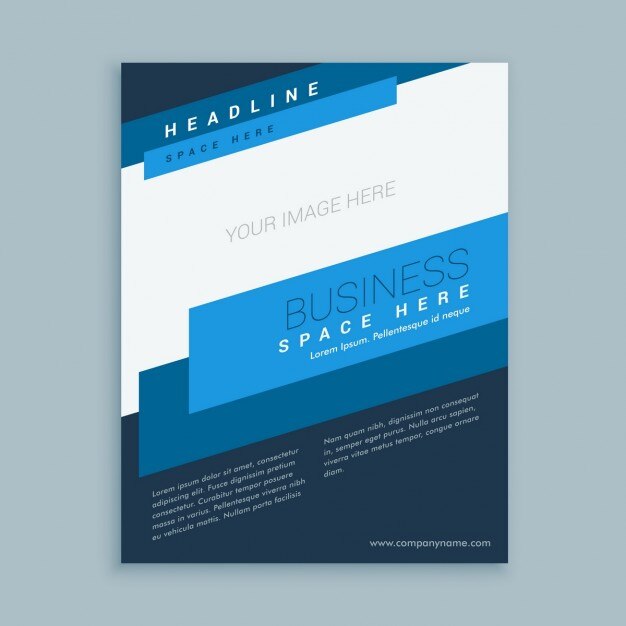 Brochure template with blue crosswise stripes