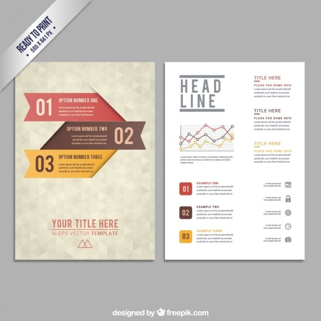 Brochure template with geometric pattern