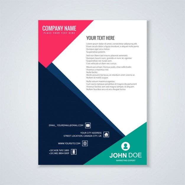 Free vector brochure template with geometric shapes