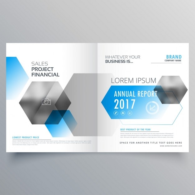 Brochure template with hexagons