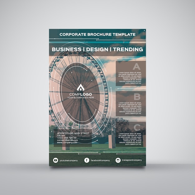 Brochure template with information boxes