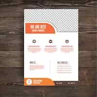 Free vector brochure template with orange shapes