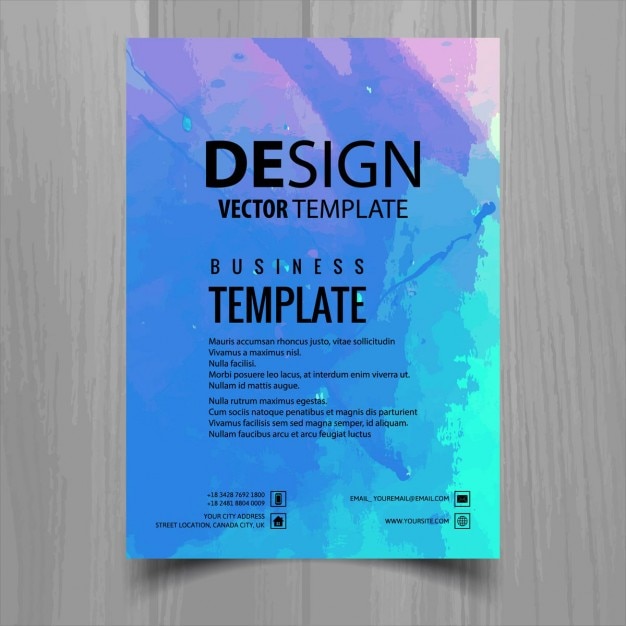 Free vector brochure template with watercolors