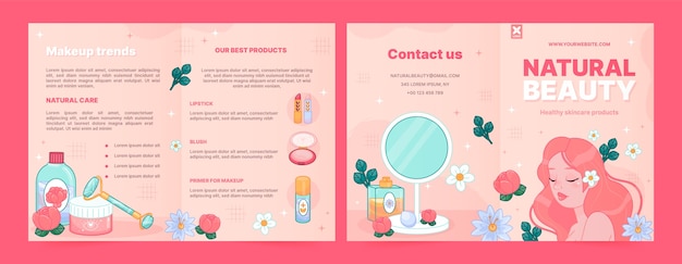 Free vector brochure template for women's beauty and care