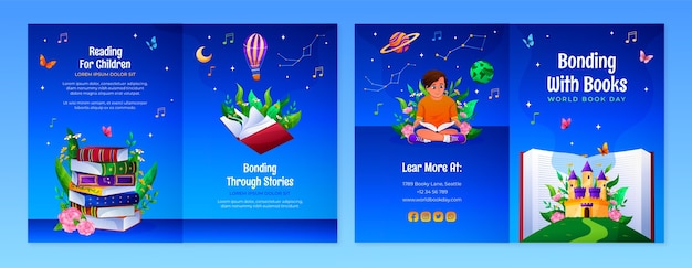 Brochure template for world book day celebration