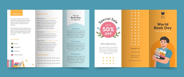 brochure template for world book day celebration