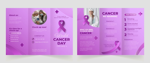 Brochure template for world cancer day awareness