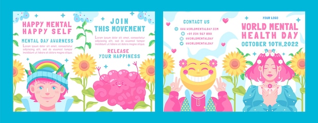 Brochure template for world mental health day celebration