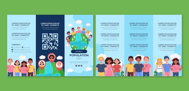 Brochure template for world population day awareness