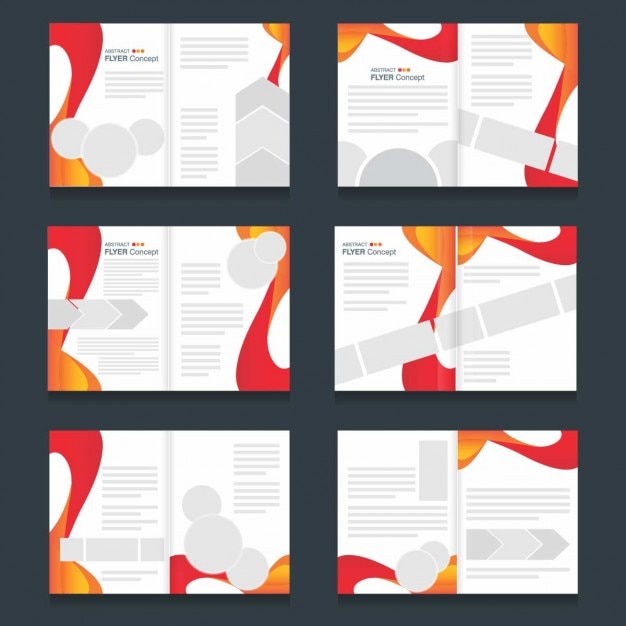 Free vector brochure templates set of abstract forms