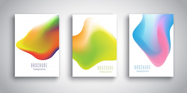 Brochure templates with abstract 3d fluid designs