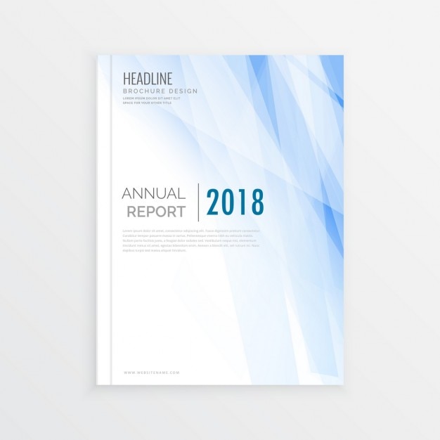 Modello di progettazione brochure relazione annuale page rivista copertura di disegno di formato a4 con forme astratte blu