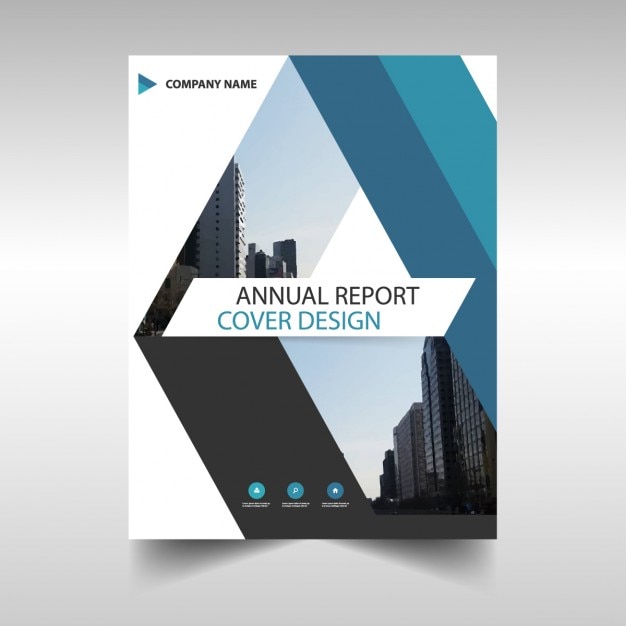 Free vector brochure with blue lines, annual report