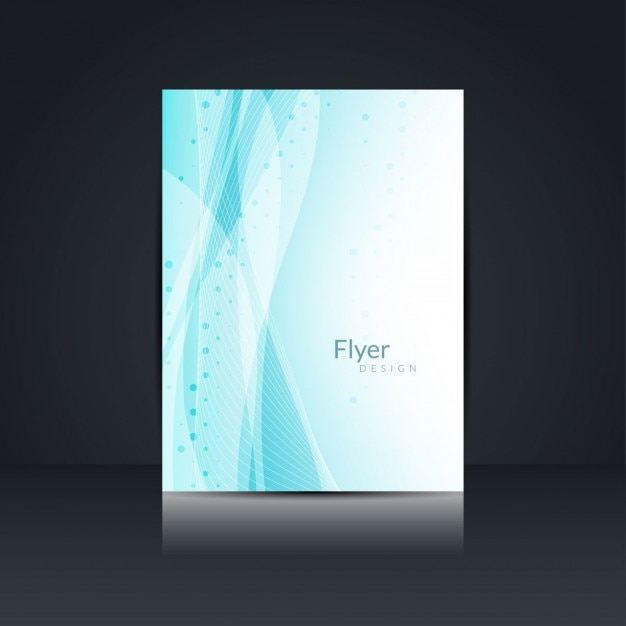 Бесплатное векторное изображение Аннотация дизайн флаера синий стиль волна