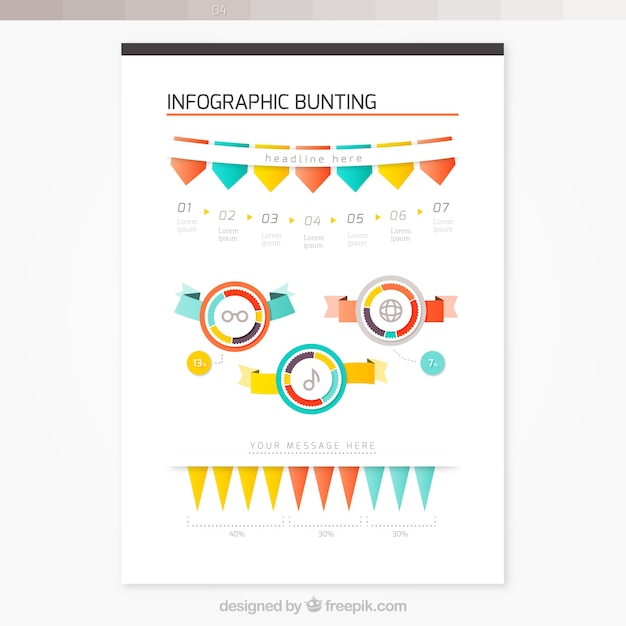 Brochure with bunting infographic