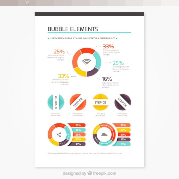 Brochure with colorful bubble elements