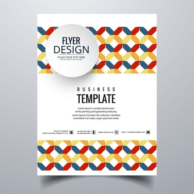 Free vector brochure with a colorful geometric pattern