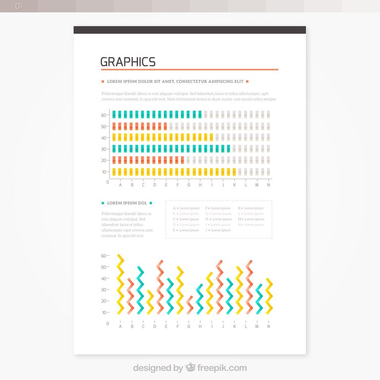 Free Vector brochure with colorful graphics