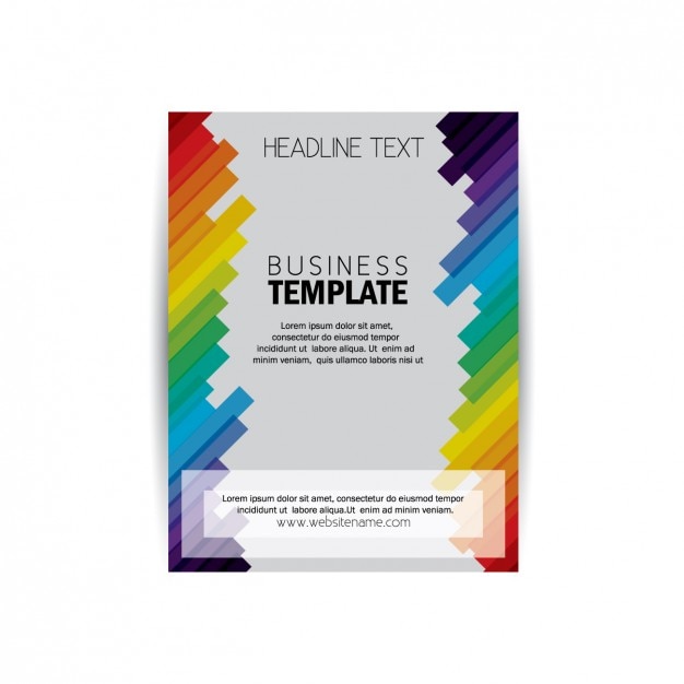 Brochure with coloured stripes template