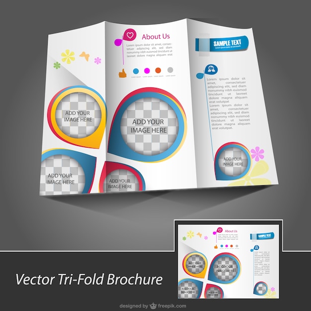 Free vector brochure with pin maps