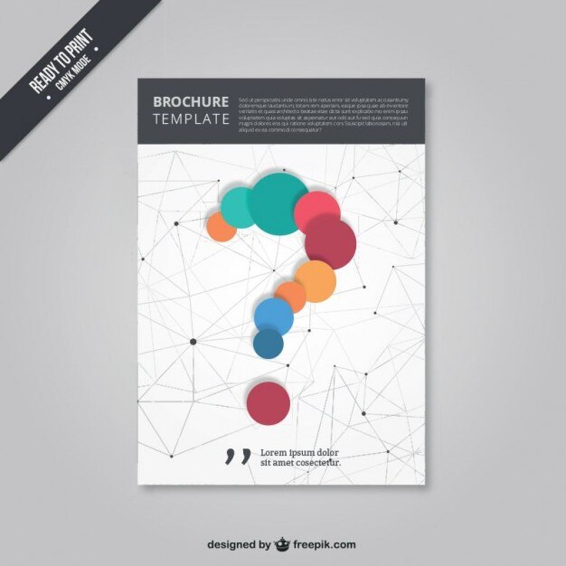 Free Vector brochure with a question mark