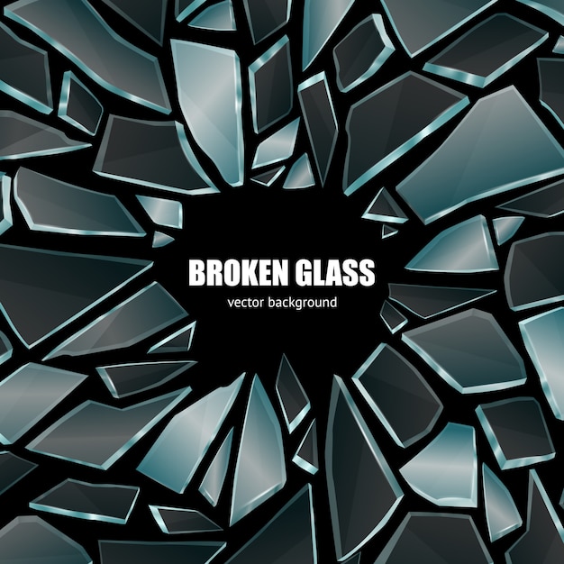 Broken Black Glass Background Poster   