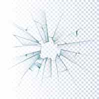 Free vector broken frosted glass realistic icon