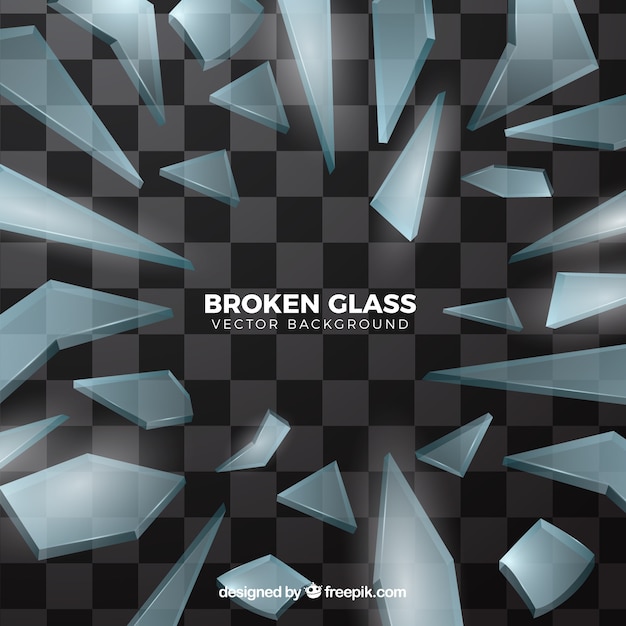 Broken glass background in realistic style